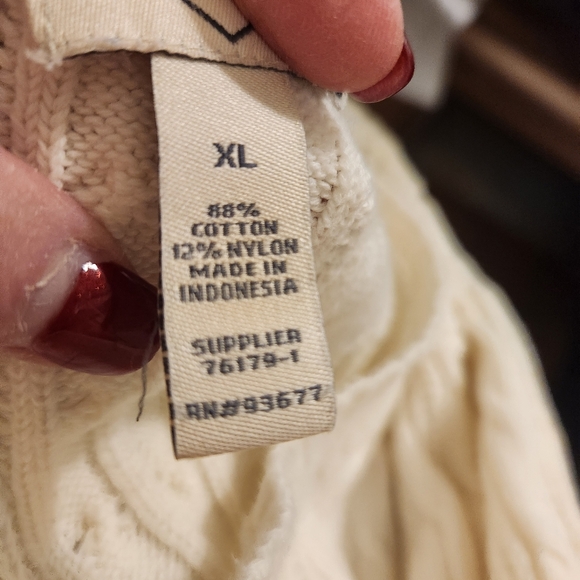 St. John's Bay Women's Ivory Cable Knit Sweater - Picture 6 of 6